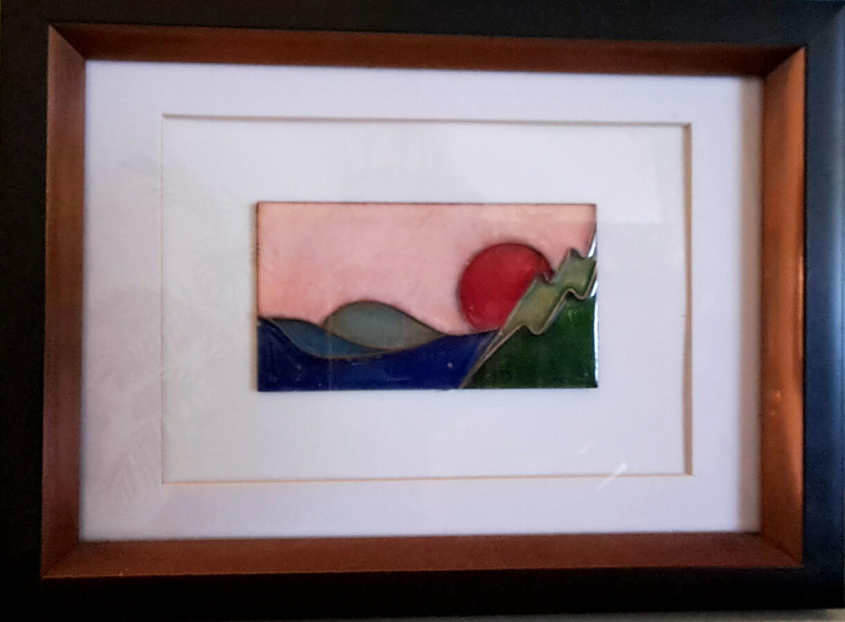Landschap Landschap Japanse stijl cloisonné techniek *landscape Japanese style cloisonné technique*